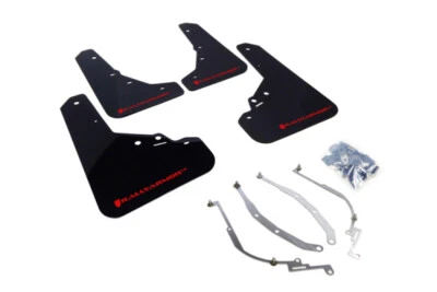 Rally Armor Blk UR Mud Flap Red Logo For 12-18 Fiat 500 Pop/Sport/Lounge/Abarth - Image 1 of 4