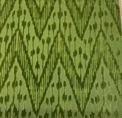 LEE JOFA CARAVAN VELVET FOREST GREEN IKAT EXCLUSIVE FABRIC 1 YARD 48"W - Image 1 of 4