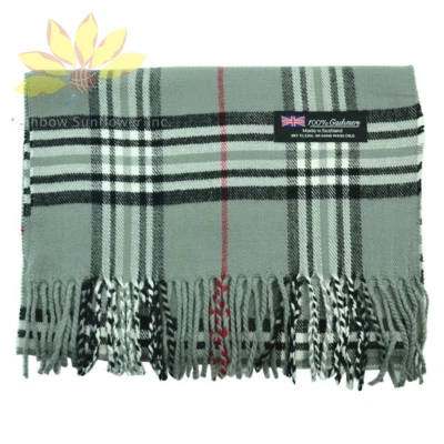 Bufanda de lana a cuadros unisex 100 % cachemir tartán cálida ESCOCIA 72" de largo*12" de ancho Foto 1 de 4