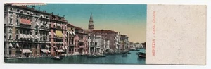 VENEDIG GROSSER KANAL MINI POSTKARTE LESEZEICHENFORMAT gereist 1918 - Bild 1 von 2