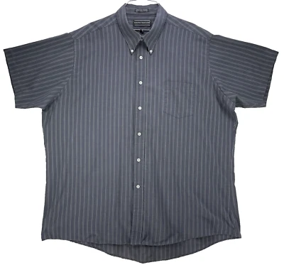 Camisa masculina David Taylor tamanho XXL cinza manga curta com botões mistura de poliéster - Imagem 1 de 4