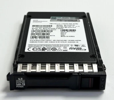 HPE 3.84TB NVMe P40566-B21 Gen4 High Performance Read Intensive 2.5" BC U.3 SSD - Image 1 of 4