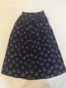 Vintage Floral Pleated Midi Next Skirt purple Blue Size 10 - Picture 1 of 6