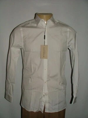 NEW WT BURBERRY LONDON DRESS SHIRT SIZE 15 33 100% COTTON WHITE SOLID #285 - Image 1 of 4