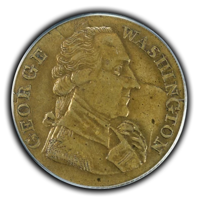 Medalla de la década de 1790 éxito de Washington grande, borde de caña graduación profesional AU58 CAC Foto 1 de 4