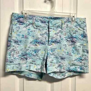 Old Navy mehrfarbige Strand Druck mittelhohe Baumwolle Stretch Shorts Größe 8 - Bild 1 von 6