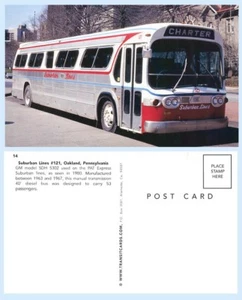 Suburban Lines #121 Bus Oakland Pennsylvania PAT Express Postcard - Picture 1 of 1