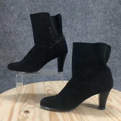 Botas Markon para mujer 9M Flow botín al tobillo cuero negro tirar de tacones cónicos informales Foto 1 de 4