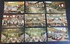 G.B. POSTCARDS (9) FRANCO-BRITISH. SOME DUPLICATES. 2 USED. 1 WITH CREASE.