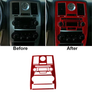 For Chrysler 300 2005-07 Red Carbon Fiber Interior Central Console Cover Trim 5* - Picture 1 of 12
