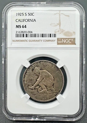 1925 S 50C California Silver Commemorative Half, NGC MS 64, Beautifully Toned - Image 1 of 4