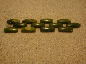Vintage Bakelite Maiden's Link Bracelet! Marbled Emerald Green & Yellow Colors! - Picture 1 of 10