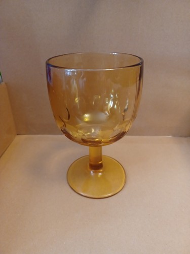 Vintage Amber Glass Goblet 6in Tall 3.5 Wide