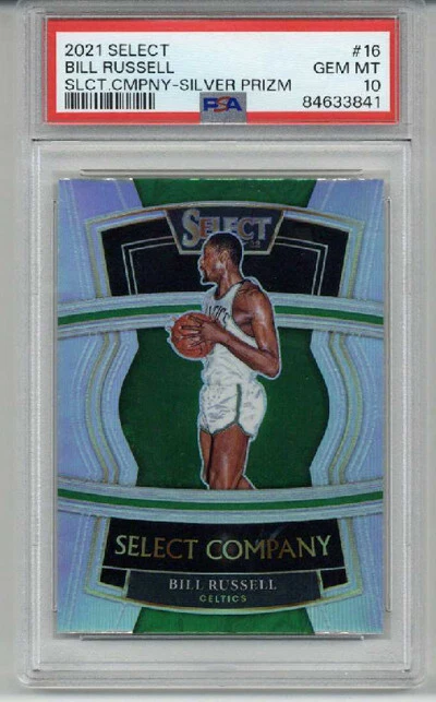 2021 PANINI SELECT SELECT COMPANY SILVER PRIZM #65 BILL RUSSELL PSA 10 LOW POP - Image 1 of 2