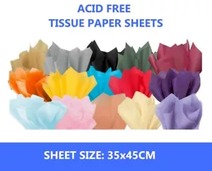 100 Sheets Luxury Tissue Paper 18GMS Acid Free - 35x45cm - Select Colour  - Picture 1 of 39