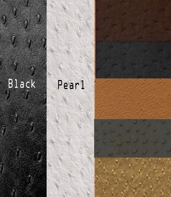 VINYL FAUX FAKE LEATHER PLEATHER EMBOSSED OSTRICH FABRIC - 4 Colors - 54" WIDTH - Image 1 of 2