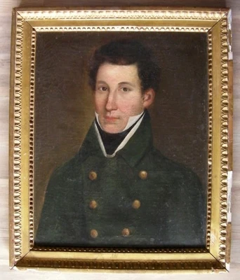 Huile sur toile école française début XIXème portrait de jeune homme - Photo 1/4