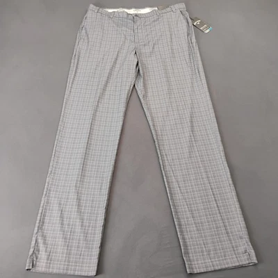 Callaway Flex 布料裤子男式尺寸 40X38 灰色方格 UPF 50 全新带标签 95 美元  — 第 1/4 张图片
