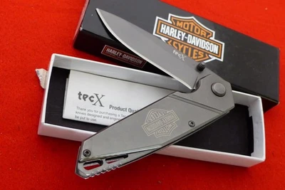 TecX Case XX USA 4.5" Closed Inceptra-T Harley Davidson Linerlock Knife MINT - Image 1 of 4