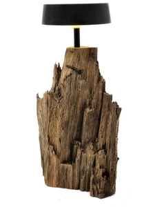 Altholz Lampe Unikat Handgefertigt Tischlampe Eichenholz Nachttischlampe - Bild 1 von 6