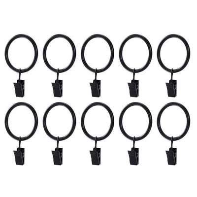 WINOMO 20pcs Vintage Rustproof Drapery Ring with Hook Curtain Clip Ring (Black) - Image 1 of 4
