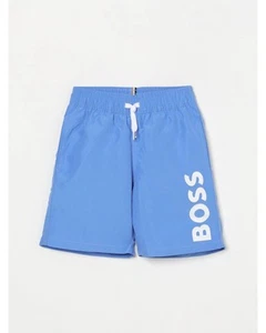 Boss Logo Swim Shorts Kids Blue 1 Swimwear - Picture 1 of 2