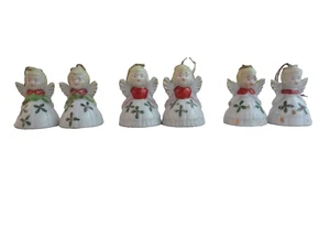 Vintage Set mit 6 Keramik Weihnachten Engel Glocke Ornamente ~ Made in Japan - Bild 1 von 7