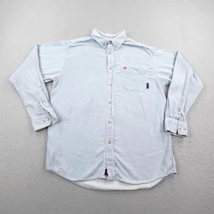 Ariat Shirt Mens Large Blue White Stripes FR Flame Resistant CAT 2 Button Up - Picture 1 of 12
