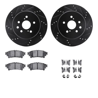 For Lexus RC350 15-21 Brake Kit eLINE Series Drilled & Slotted Rear Brake Kit w - Image 1 of 4