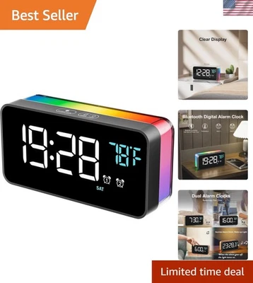 Modern Battery-Powered Alarm Clock with Dual Alarms & Adjustable Brightness - Image 1 of 4