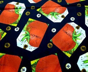 1 Yd Tomatos-Tidings of Great Joy Quilting Treasures Fabric Black w/Red Cotton - Picture 1 of 4