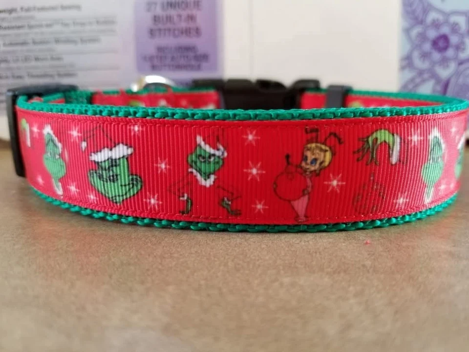Grinch inspired Christmas dog collar - Image 1 of 1