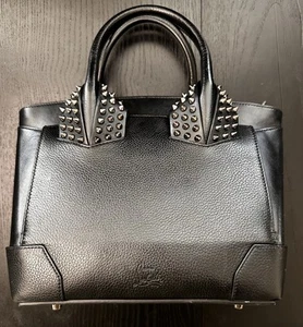 CHRISTIAN LOUBOUTIN ELOISE! Small Tote – Black Leather Studded Luxury Bag. - Picture 1 of 11