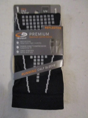 1 Pair Champion C9 Reflective Running Black Compression Calf Sleeves Mens S / M - Image 1 of 3