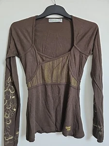 Vintage Skunk Funk Retro Print Long Sleeve Blouse Top Size S 8 10 - Picture 1 of 6