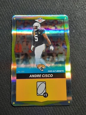 2025 UNO Elite Alt Jerseys Yellow Foil #025 Andre Cisco Jacksonville Jaguars - Image 1 of 3
