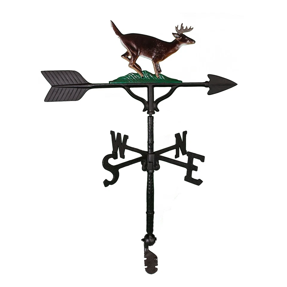 32" Roof Mount Weathervane BUCK Deer Antlers Arrow Directionals New 4 Finishes - Image 1 of 1
