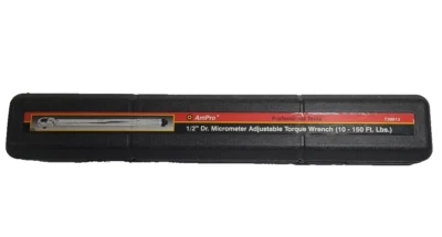 Ampro Micrómetro T39913, 1/2" DR Llave dinamométrica ajustable 10-150 pies Lbs. Con estuche Foto 1 de 4
