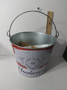 Budweiser Metal Beer Ice Bucket Pail Ships Fast - Picture 1 of 1