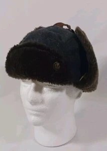 Goorin Brothers Trapper Hat Ear Flaps Strap Men Large Black Wool Blend Hunting - Picture 1 of 15