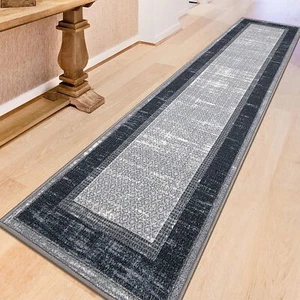 Ottomanson Machine Washable Bordered Design Non-Slip Rubberback 3x10 Traditio... - Picture 1 of 12