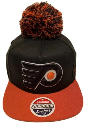Zephyr NHL Philadelphia Flyers "POM” 5 Panel Flat Bill SnapBack Hat NWT - Image 1 of 4