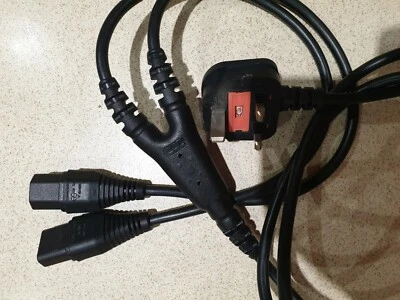 NEW JOB LOT 20 Belkin ProDual IEC Y-Splitter to UK Plug Power Cable 13Amp Fuse - Image 1 of 4
