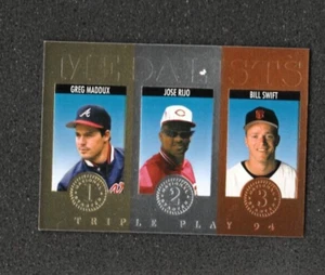 GREG MADDUX RIJO SWIFT 1994 Donruss Triple Play #14 Braves Cubs NM-MIMT - Picture 1 of 2