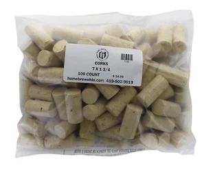 # 7 Straight corks 13/16" x 1 3/4". Bag of 100 - Picture 1 of 4