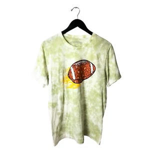 Oliver & Otis Cheetah Football Tie Dye T Shirt Adult Festival Tee Short Sleeve M - Picture 1 of 9
