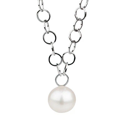 Ernstes Design Collier K159 Edelstahl mit Anhänger Kette mit Perle Halskette - Bild 1 von 3