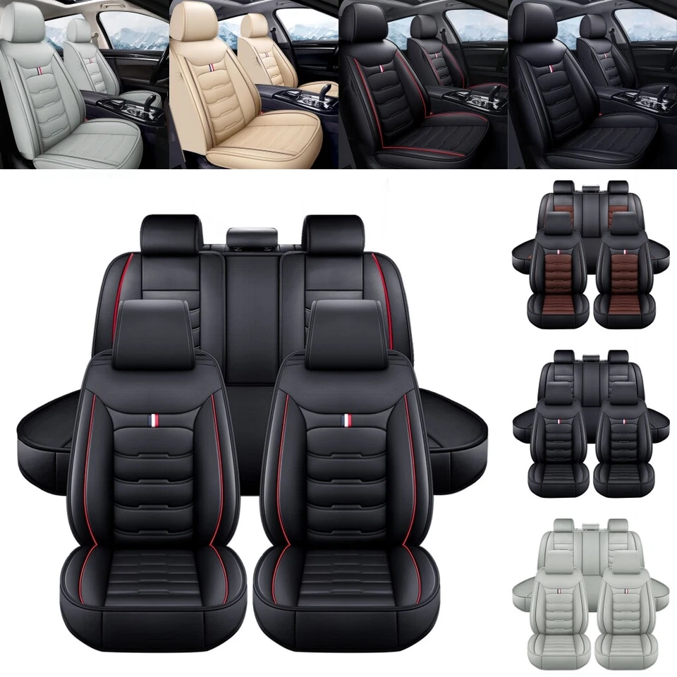 For Toyota Corolla Car Seat Covers 5 Seat Full Set Leather Front Rear Cushion - Image 1 of 4