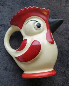 Vintage Ditmar Urbach Art Deco Rooster Chicken Bird Ceramic Colorful Pitcher - Picture 1 of 7