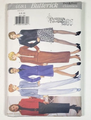 Butterick 4681 Sewing  Pattern Jacket Skirt Pants Sizes 6 8 10 Women's Fashion - Image 1 of 3